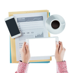 Business woman using a digital tablet