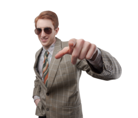 Funny vintage style guy with sunglasses