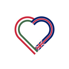 unity concept. heart ribbon icon of hungary and united kingdom flags. PNG