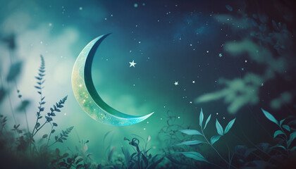 Obraz na płótnie Canvas Islamic greetings crescent background illustration