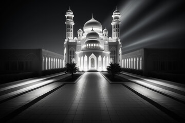 Beautiful view of the mosque islamic background wallpaper
