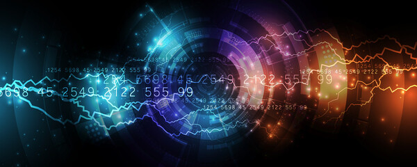 Obraz premium Lightning technology abstract pattern background future digital data