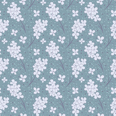 Seamless floral pattern of simple spring flowers on neutral background. Hand-drawn image. Design wallpaper, cover, fabric, packaging, wrapping paper, postcard. Vector image.