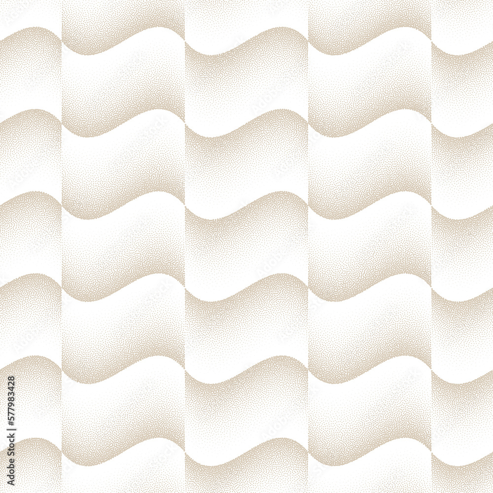 Poster patchwork wavy structure seamless pattern isolate stipple abstract background. elegant fashionable g
