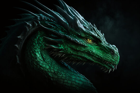 fantasy green dragon