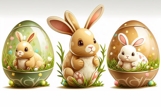 Easter Bunny with eggs illustration