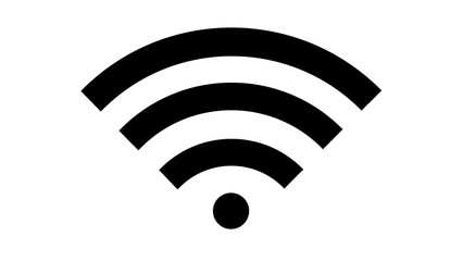 Wi-Fi icon. Simple internet symbol. Access point. Black Wi-Fi on a white background