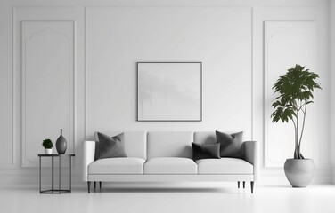  Simple living room interior design illustration created using generative AI.