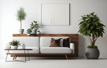  Simple living room interior design illustration created using generative AI.