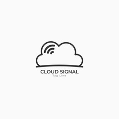 Concept Logo Cloud Signal Design Sign Template Symbol. Modern Logo Cloud Signal Suitable for Technology, Business, Company