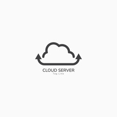 Simple Logo Cloud Server Design Sign Template Symbol. Modern Logo Cloud Server Suitable for Technology, Business, Company