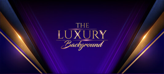 Blue Golden Shimmer Awards Speed Lines Background. Corner Triangle Celebration Entertainment Light Stripe Template Frame Line Luxury Premium Corporate Abstract Design Template Banner Certificate