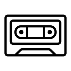 cassette tape line icon