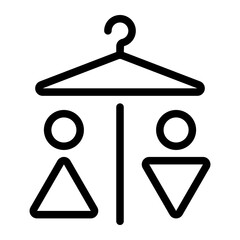 dressing room line icon
