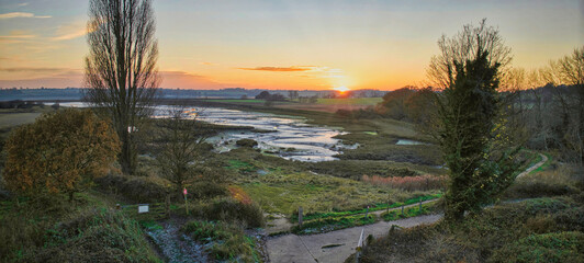 Obraz premium Levington Lagoon at sunset