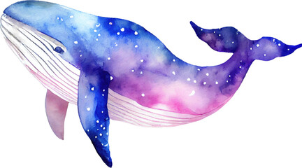 Whale Watercolor Illustration. Generative AI