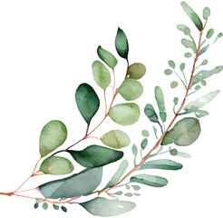 Leaf Watercolor Illustration. Generative AI