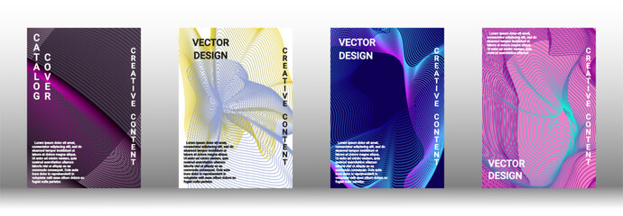 A set of modern abstract covers with abstract gradient linear waves.