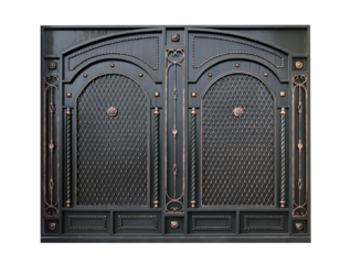 Decorative metal gate by ornament.
