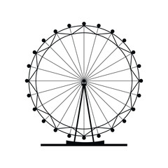 Ferris wheel Vector Icon. Silhouette atraktsion colorful ferris wheel. illustration.