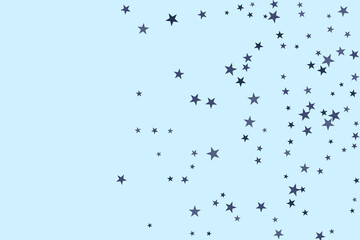 Star confetti. Abstract casual confetti background. Bright design pattern.