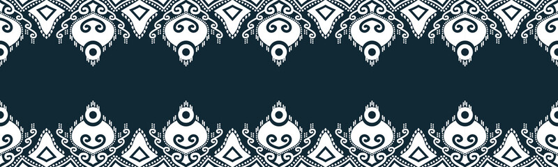 seamless pattern abstract ethnic geometric embroidery design repeating background texture in black and white.wallpaper and clothing. EP.49