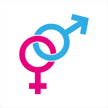 Male and female gender symbol,  Woman and man pink and blue sex icon design vector template