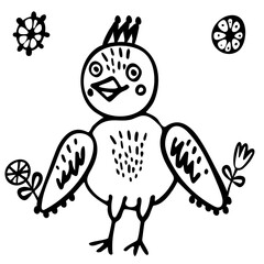 a little bird on a white background