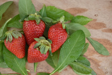 A closeup selective picture of bunch of strawberries