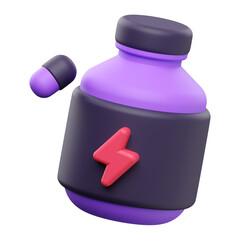 Supplement Bottle 3d render icon illustration