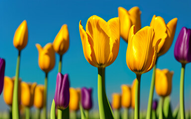 Obraz premium tulips on a background with place fort text created using AI generative tools