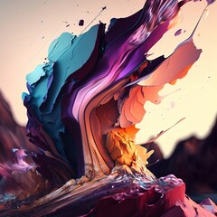 Salpicadura abstracta formada de varios colores