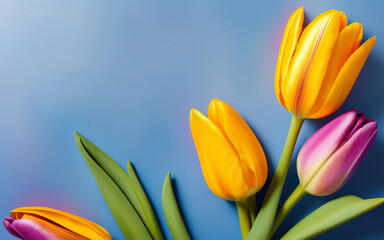 tulips on a background with place fort text created using AI generative tools