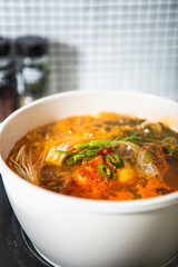 Today's dinner menu is cod soup