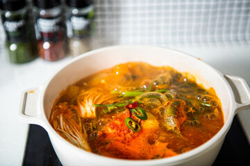 Today's dinner menu is cod soup