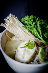 Today's dinner menu is cod soup