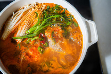 Today's dinner menu is cod soup