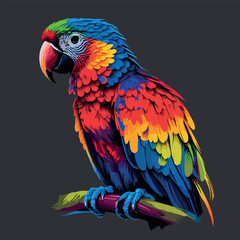 Colorful Parrot pop art style vector illustration © tanjidvect