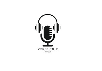 Keyhole with Mic and Light Bulb for Broadcast Podcast or Singing Karaoke Room Creative logo design