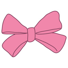 pink ribbon Christmas ribbon with shadow, xmas wrap element template valentines day