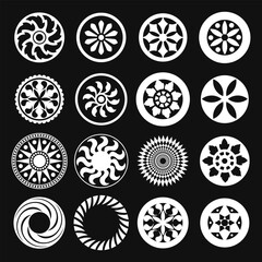 Set of round and circular decorative.
