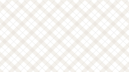 Fototapeta premium Beige diagonal checkered seamless pattern in white background