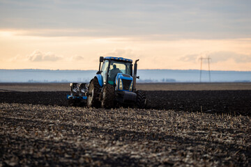 Tractor working in the field