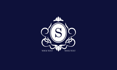 Luxury brand logo with letter S. Vector concept monogram premium design for business, hotel, wedding services, boutique, jewelry and other brands.