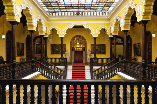 Archbishop's Palace, Sumptuous stairway and main entrance hall, Lima, Peru