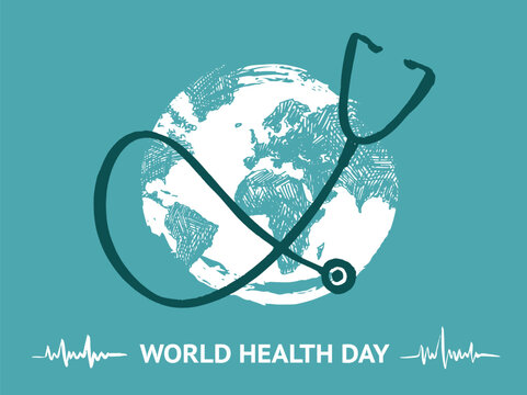 World Health Day on a blue background.