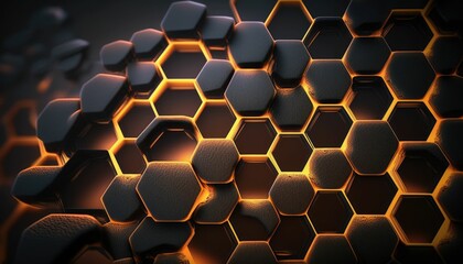 abstract background with hexagons generative AI