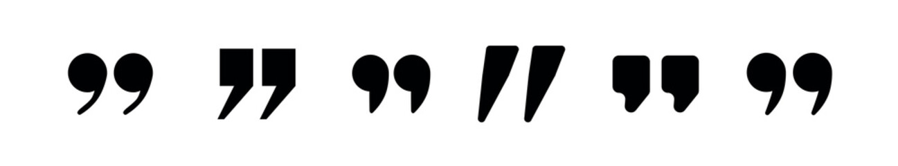 Quotes icon set. Quotation mark black symbols. vector