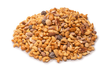 A group of almonds, pistachios, walnuts, macadamia, cashews.