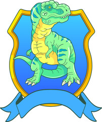 prehistoric dinosaur tyrannosaurus, emblem design
